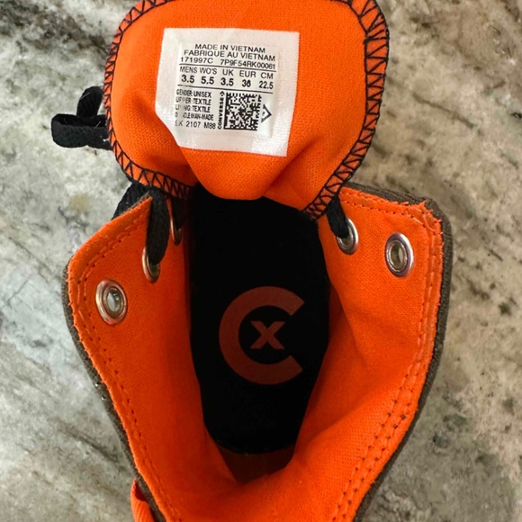 Converse Chuck Taylor All Star CX Hi Olive Cargo Khaki Orange Women Size 5.5 - Picture 4 of 8